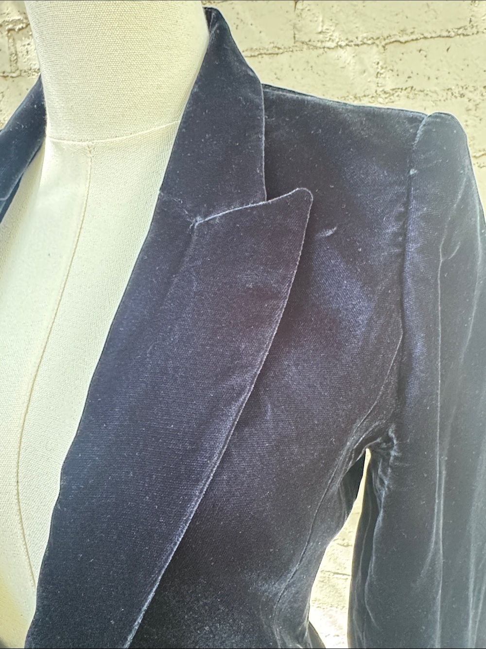 Smythe Velvet Peaked Lapel Blazer Sapphire Blue Size 2 - Picture 14 of 16